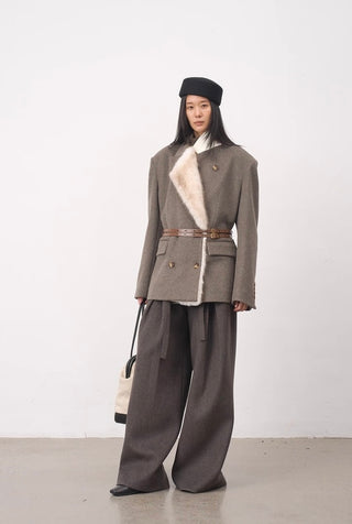 BALIANG Coil Tweed Blazer-Camel