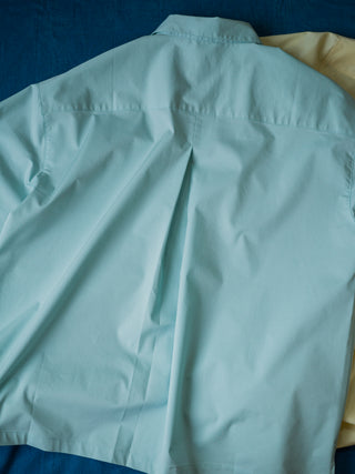 MIZUTOKI Supima Origami Shirt-Misty Cyan