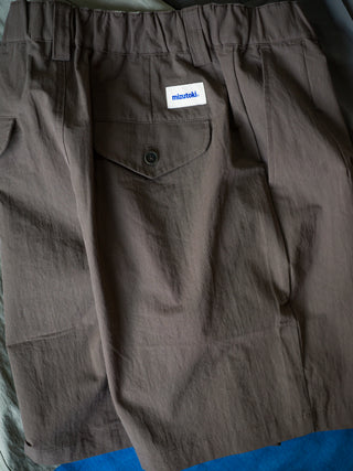 MIZUTOKI French Work Shorts-Dark Brown