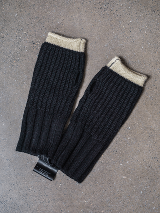 Trim Knit Fingerless Gloves