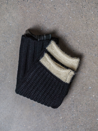 Trim Knit Fingerless Gloves
