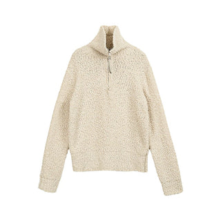 Simple Project High-Neck Sweater-Cream