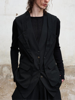 ILNya Double-Collar Stripe Vest