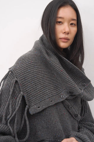 BALIANG Fringed Scarf Sweater