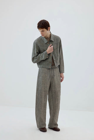 Simple Project Plaid Linen Trousers