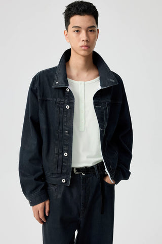 Simple Project Coated Denim Jacket