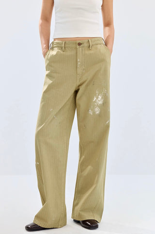 Simple Project Painted Trousers-Khaki