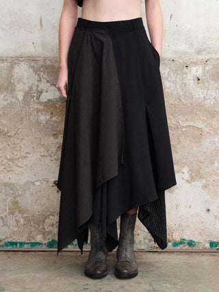ILNya Petal-Hem Patchwork Maxi Skirt