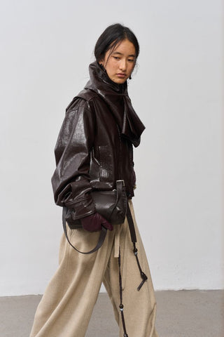 BALIANG Sunblaze Leather Jacket-Umber