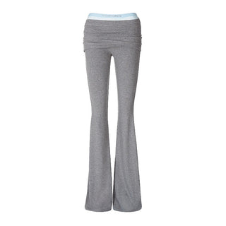NOLA Lace Foldover Pants-Grey