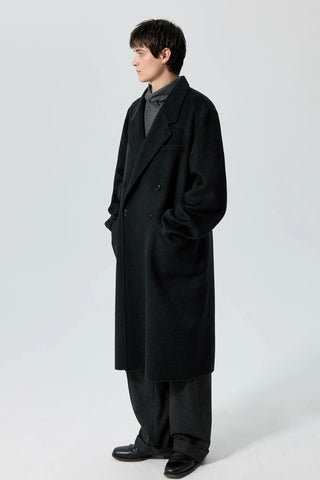 Simple Project Wool Chester Coat-Black