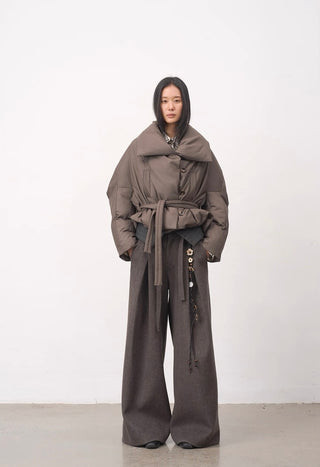 BALIANG Reversible Batwing Down Coat-Truffle Brown