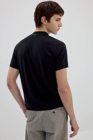 Simple Project Mock-Neck Tee-Black