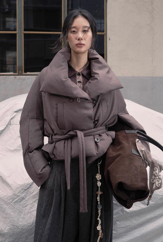 BALIANG Reversible Batwing Down Coat-Truffle Brown