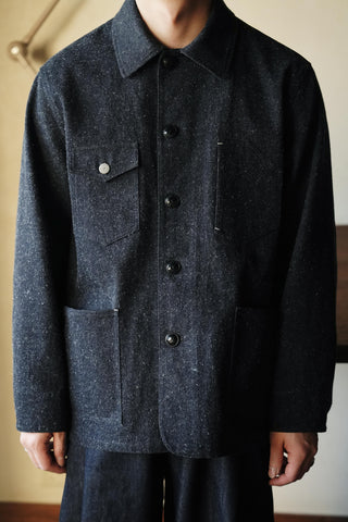 LANSYINLI Hemp-Cotton Utility Denim Jacket