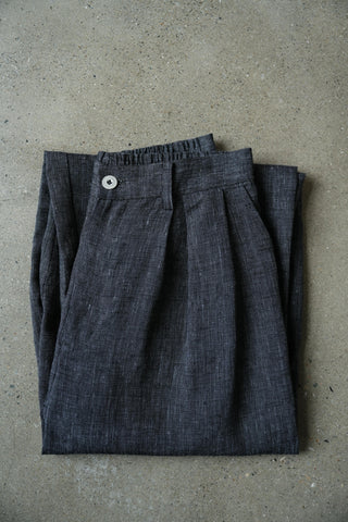 LANSYINLI Ink Bamboo Linen Trousers