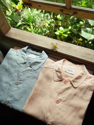 LANSYINLI Bubble Hemp Relaxed Overshirt