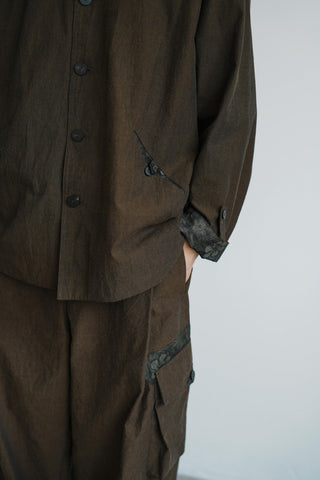 LANSYINLI Appliqué Wabi-Sabi Shirt Jacket