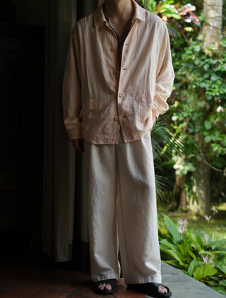 LANSYINLI Bubble Hemp Relaxed Overshirt