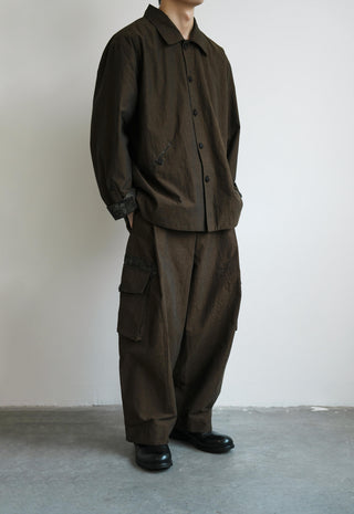 LANSYINLI Appliqué Wabi-Sabi Shirt Jacket