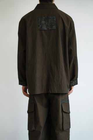 LANSYINLI Appliqué Wabi-Sabi Shirt Jacket