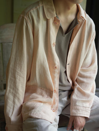 LANSYINLI Bubble Hemp Relaxed Overshirt