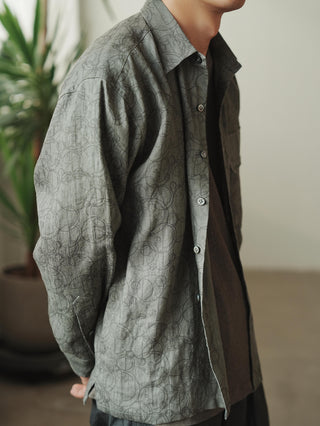 LANSYINLI Wave Sequence Long-Sleeve Shirt