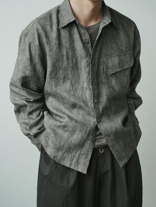 LANSYINLI Wave Sequence Long-Sleeve Shirt
