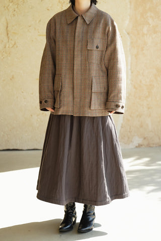 LANSYINLI Plaid Wool-Blend Jacket