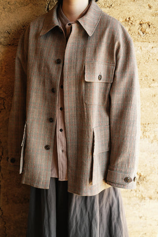 LANSYINLI Plaid Wool-Blend Jacket