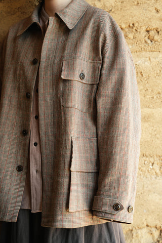 LANSYINLI Plaid Wool-Blend Jacket