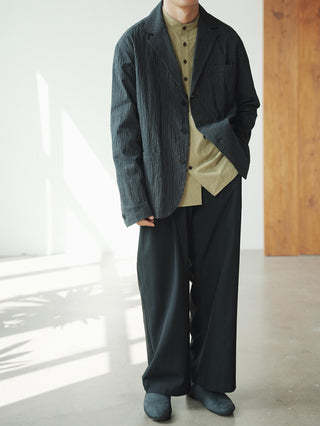 LANSYINLI Ink Threads Striped Blazer