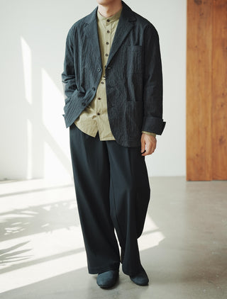 LANSYINLI Ink Threads Striped Blazer
