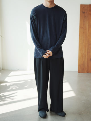 LANSYINLI Wool Crewneck Long-Sleeve Tee
