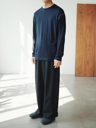 LANSYINLI Wool Crewneck Long-Sleeve Tee