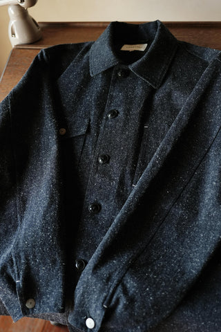 LANSYINLI Hemp-Cotton Utility Denim Jacket