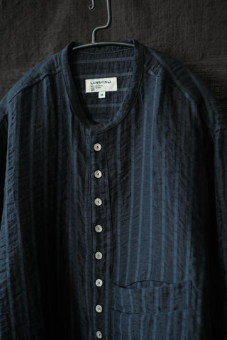 LANSYINLI Japanese Vintage Striped Shirt