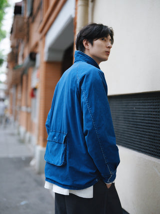 MIZUTOKI Vintage Nylon Denim Fleece Jacket