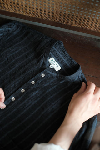 LANSYINLI Japanese Vintage Striped Shirt