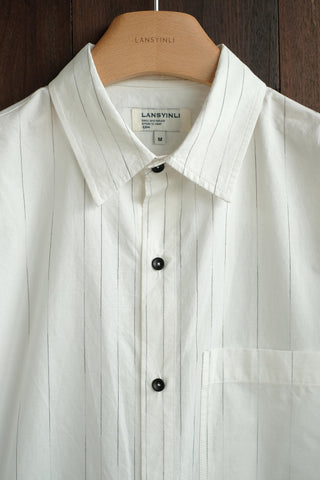 LANSYINLI Stripe Long-Staple Cotton Shirt
