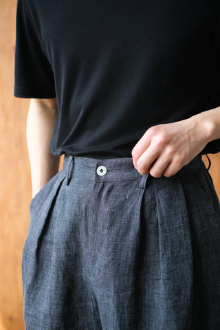 LANSYINLI Ink Bamboo Linen Trousers