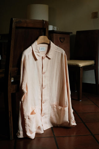 LANSYINLI Bubble Hemp Relaxed Overshirt