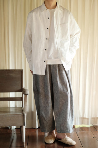 LANSYINLI Stripe Long-Staple Cotton Shirt