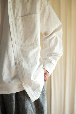LANSYINLI Stripe Long-Staple Cotton Shirt