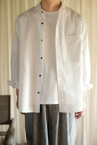LANSYINLI Stripe Long-Staple Cotton Shirt