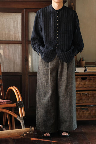 LANSYINLI Japanese Vintage Striped Shirt