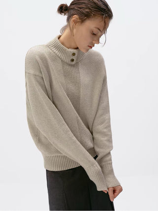 Simple Project Mock Neck Sweater