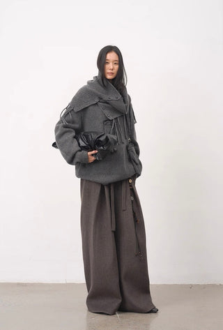 BALIANG Fringed Scarf Sweater