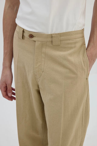 Simple Project Linen Chino Pants-Khaki