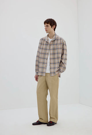 Simple Project Linen Chino Pants-Khaki